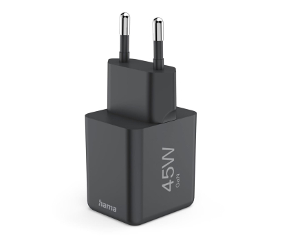 Ładowarka i akumulator HAMA ŁADOWARKA SIECIOWA GAN PD/QC SUPERMINI 45W PD/QC CZARNA